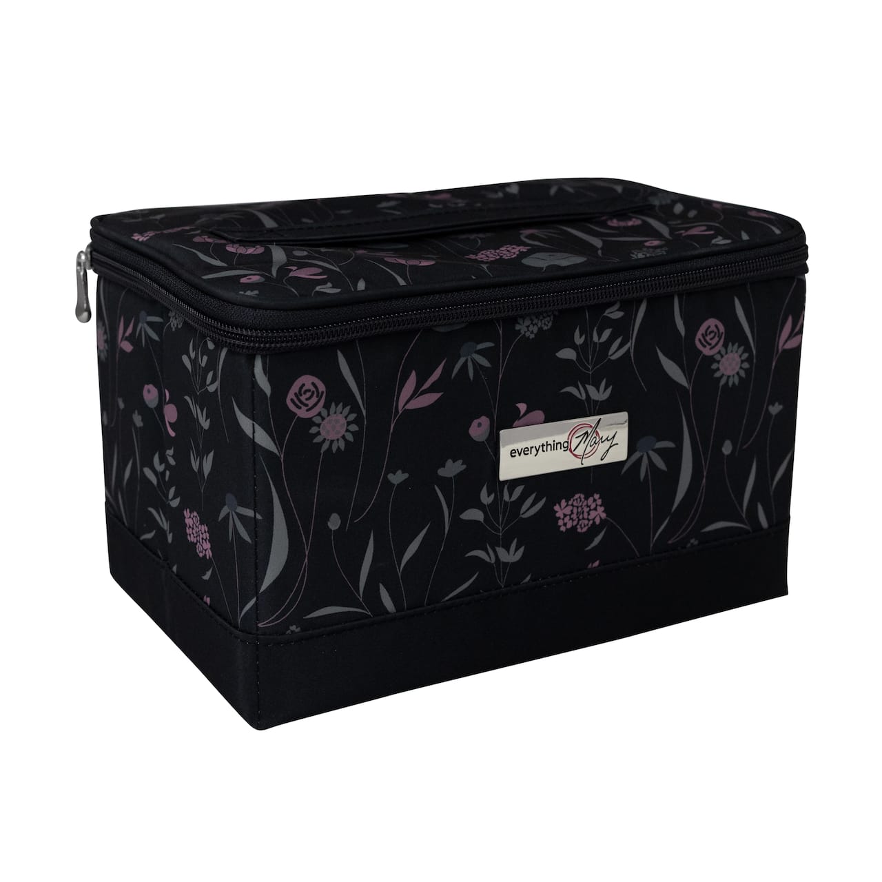 Everything Mary Pink & Gray Floral Collapsible Sewing Kit Organizer Box